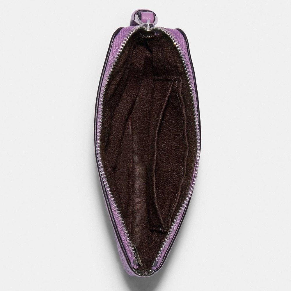 NWT💃Coach Corner Zip Wristlet/Refined Pebble Leather/ Violet - Picture 7 of 8